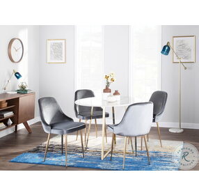 Marcel Blue And Gold Dining Chair Set of 2