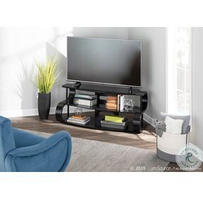 Metro Black Wood And Glass TV Stand