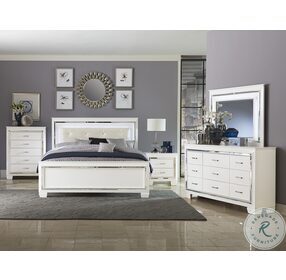 Allura White Queen Upholstered Panel Bed