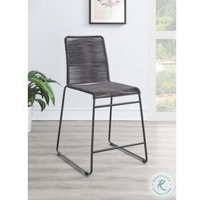 Kai Charcoal And Gunmetal Upholstered Counter Height Stool Set of 2