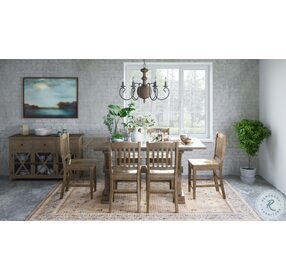 Carlyle Crossing Distressed Light Brown Slatback Counter Height Stool Set Of 2