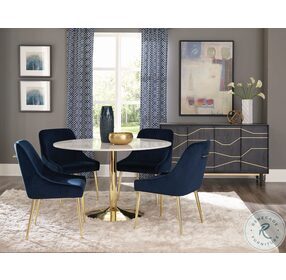 Kella Dark Ink Blue Dining Chair Set Of 2