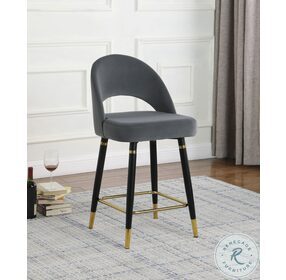 Reyes Grey Arched Back Upholstered Counter Height Stool Set of 2
