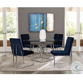 Starlight Chrome 54" Glass Top Dining Table
