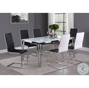 Pauline White And Chrome Dining Table