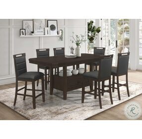 Prentiss Cappuccino Extendable Rectangular Counter Height Dining Table