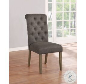 Jonell Rustic Brown And Grey Tufted Back Side Chair Set of 2