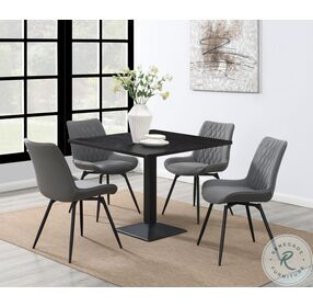 Moxee Espresso And Gunmetal Dining Table