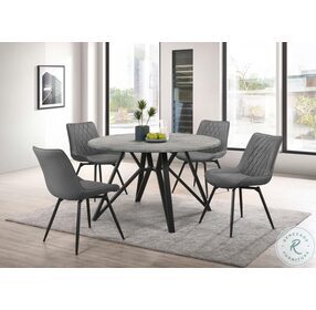 Neil Concrete And Gunmetal Dining Table