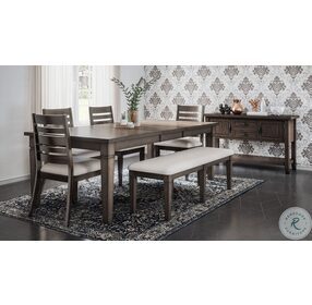 Lincoln Square Medium Brown and White Fabric Dining Bench