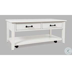 North Fork Country White 2 Drawer Occasional Table Set
