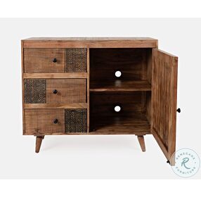 Urban Village Natural 3 Drawer And 1 Door Accent Chest