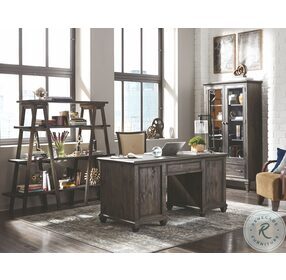 Sutton Place Weathered Charcoal Executive Desk
