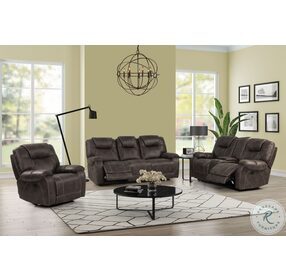 Anton Chocolate Dual Reclining Console Loveseat With Power Footrest