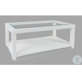 Urban Icon White Rectangular Glass Inlay Occasional Table Set
