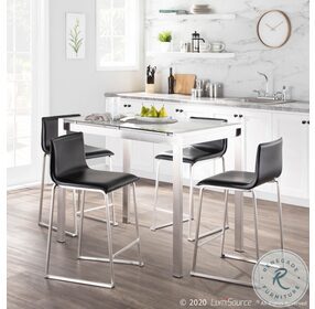 Mara Black And Stainless Steel Counter Height Stool Set Of 2