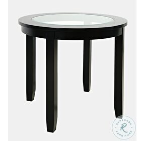 Urban Icon Black Round Glass Inlay Counter Height Dining Room Set