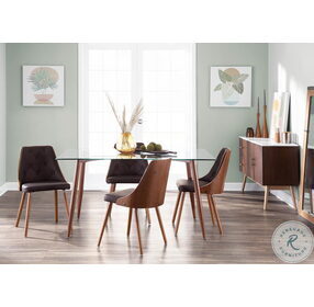 Gianna Walnut And Brown Dining Chair