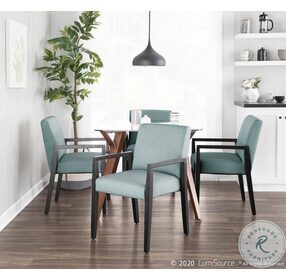 Carmen Teal And Black Wood Arm Chair Set Of 2