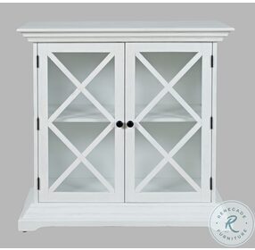 Carrington Distressed Brushed White Wire Brushed Two Door Accent Cabinet