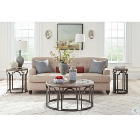 Estelle Washed Gray Round Chairside Table
