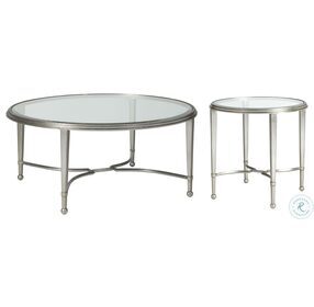 Metal Designs Silver Leaf Sangiovese Round End Table