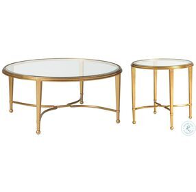 Metal Designs Gold Leaf Sangiovese Round Cocktail Table