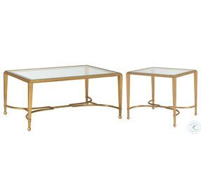 Metal Designs Gold Leaf Sangiovese Small Rectangular Cocktail Table