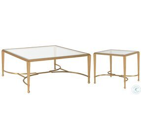 Metal Designs Gold Leaf Sangiovese Square Cocktail Table