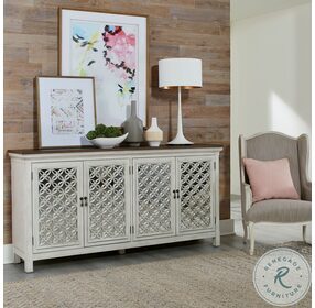 Westridge Wire Brushed Gray And White 4 Door Accent Cabinet