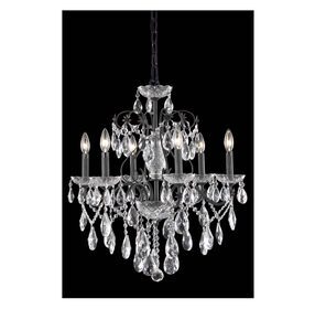 2016D24DB-RC St Francis 24" Gold 6 Light Chandelier With Clear Royal Cut Crystal Trim
