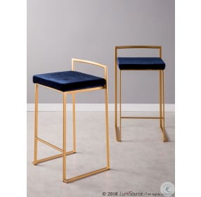 Fuji Gold and Blue Counter Stool Set of 2