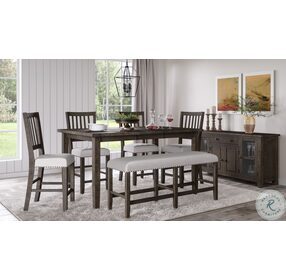 Willow Creek Distressed Brown Slat Back Counter Height Stool Set of 2