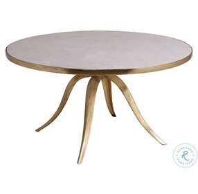 Signature Designs White And Gold Foil Crystal Stone Round Occasional Table Set