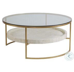 Signature Designs Gold Foil And White Cumulus Round Occasional Table Set