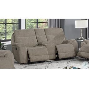 Lucerne Tobacco Power Reclining Console Loveseat Power Headrest And Footrest