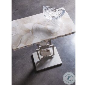 Signature Designs White Clam Shell And Antiqued Iron Frick Spot Table