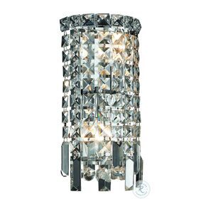 V2031W6C-RC Maxime 6" Chrome 2 Light Wall Sconce With Clear Royal Cut Crystal Trim