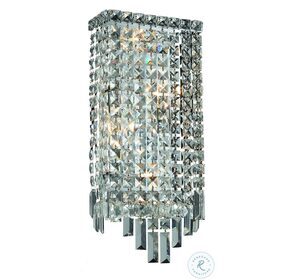 V2033W8C-RC Maxime 8" Chrome 4 Light Wall Sconce With Clear Royal Cut Crystal Trim