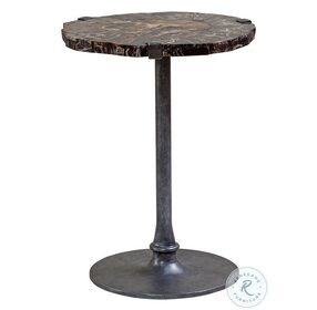 Signature Designs Petrified Wood And Antiqued Iron Kane Spot Table