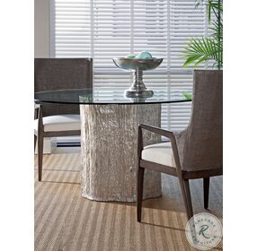 Signature Designs Silver Leaf Trunk Segment Round Dining Table