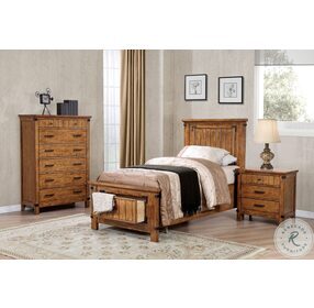 Brenner Rustic Honey Twin Storage Panel Bed