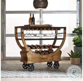 Danley Weathered Brown Accent Bar Trolley