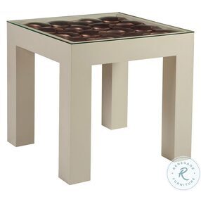 Signature Designs Ivory And Lacquered Credo Square End Table