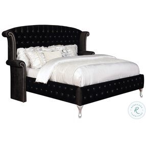 Deanna Black Upholstered Platform Bedroom set