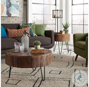 Canyon Railroad Brown Accent End Table