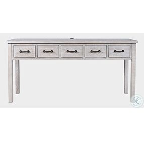 North Coast Distressed White Wash 67" Console Table with USB Charging