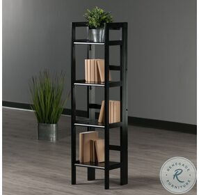 Terry Black 4 Tier Tall Folding Bookcase