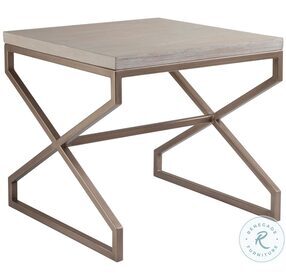 Cohesion Program Bianco And Warm Metalic Edict Square End Table