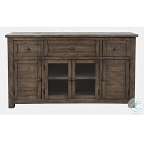 Modern Rustic Distressed Chestnut Solid Acacia Four Door 56" TV Stand